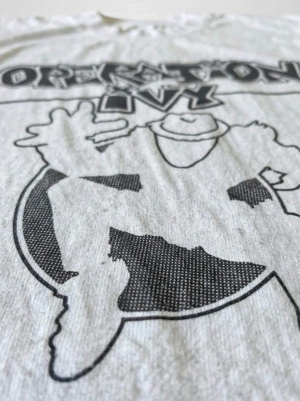Gildan White Short Sleeve Tee with Black Operation Ivy Graphic